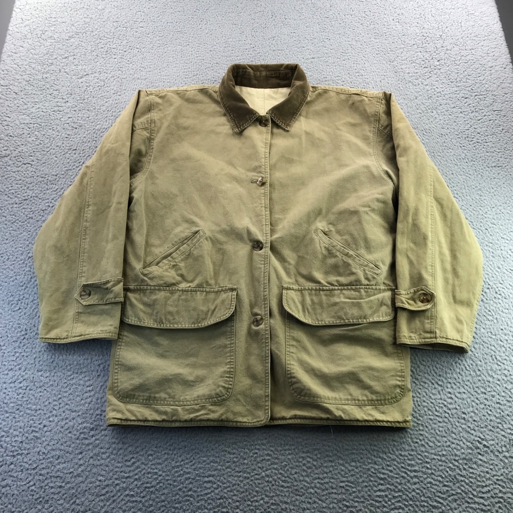 VTG Brandon Thomas Womens M Brown Beige Reversible Barn Chore Canvas Corduroy